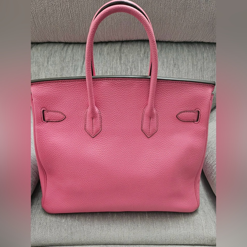 Pink Leather Satchel Handbag - Designer Style - Picture 5 of 16